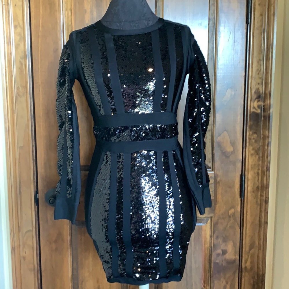 Black long sleeve Sequin Party Dress size small